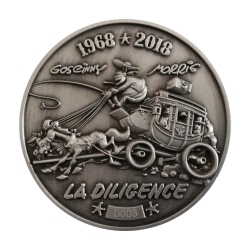 Medalla de colección Lucky Luke Aniversario La diligencia (1968-2018)