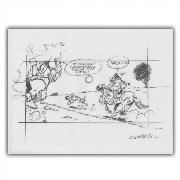 Ex-libris Offset de Lucky Luke: Calco Rantanplan (30x23cm)