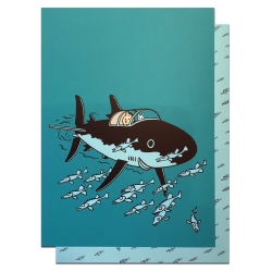 Duvet Cover and Pillowcase Tintin The Submarine Shark 100% Cotton (140x200cm)