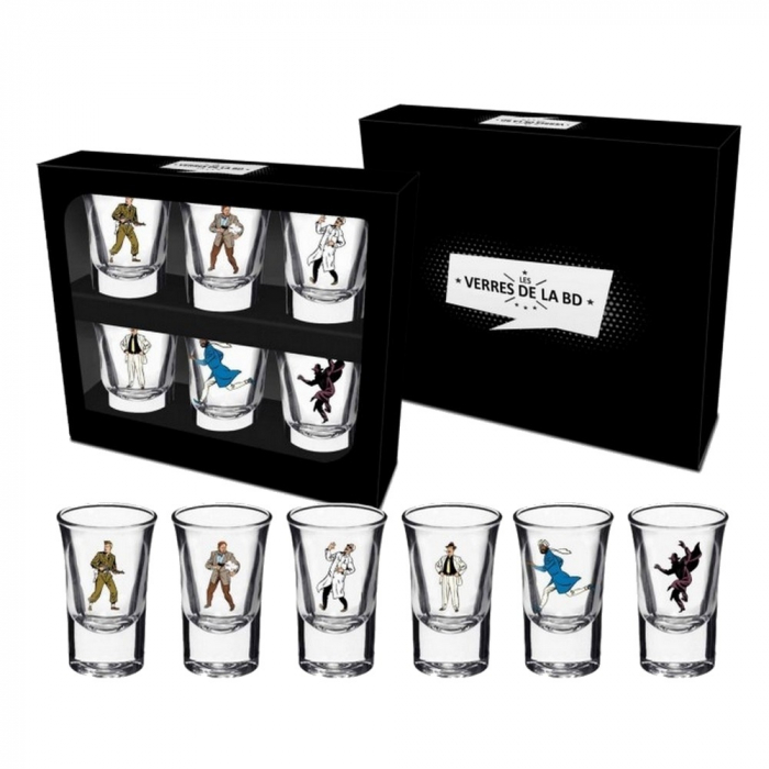 Set of 6 shot glasses Blake and Mortimer (The Characters)