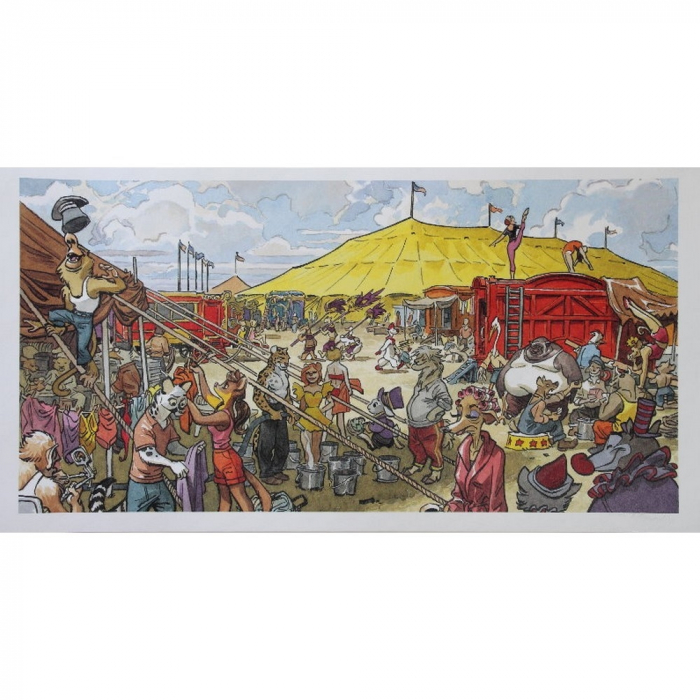 Póster cartel offset Blacksad Juanjo Guarnido, Sunflower circus (50x25cm)
