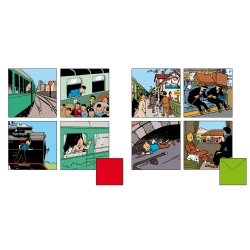 Set of 8 Tintin and Trains Double Square Greeting cards 31165 (15x15cm)