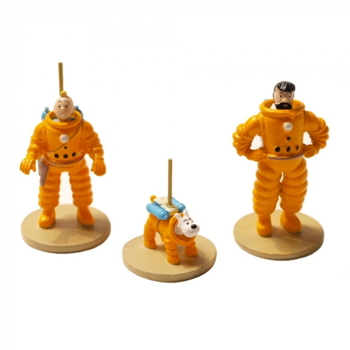 Figurines series Moulinsart Tintin, Haddock and Snowy Cosmonaut 29255 (2018)