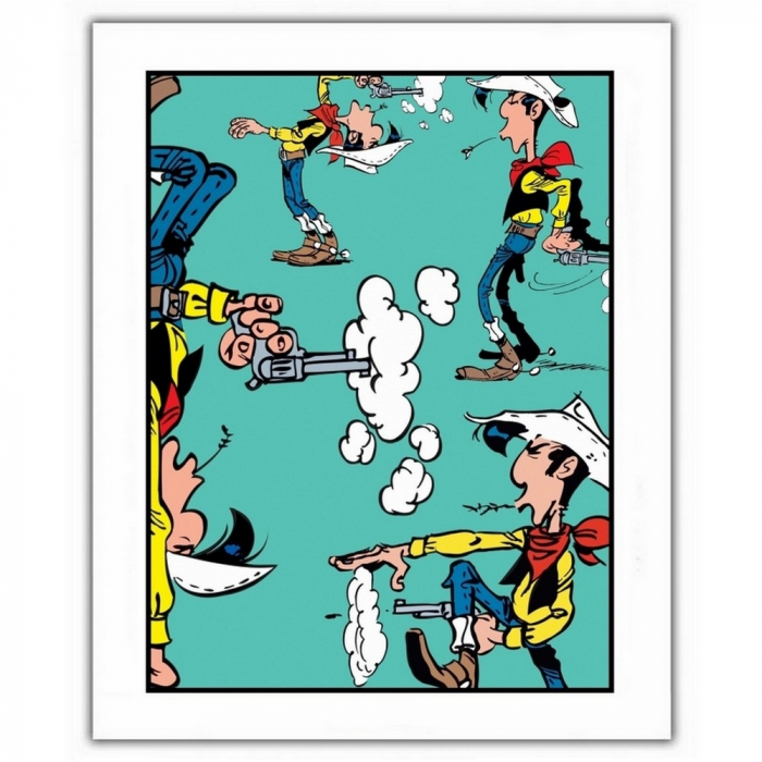 Poster affiche offset Lucky Luke, Positions de tir (28x35,5cm)
