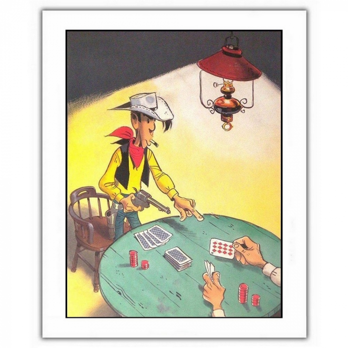 Poster affiche offset Lucky Luke, Lucky Luke Poker (28x35,5cm)