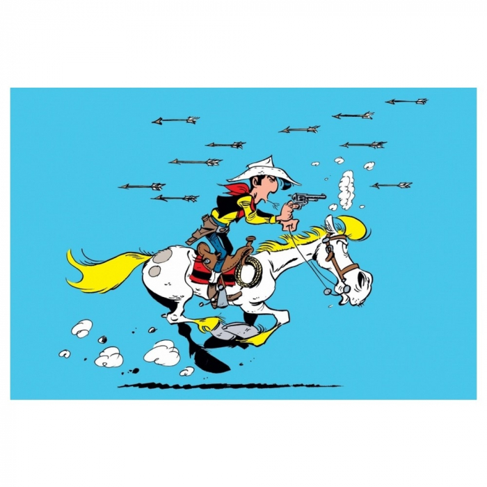 Postcard Lucky Luke: Attacked with Indian arrows (15x10cm)