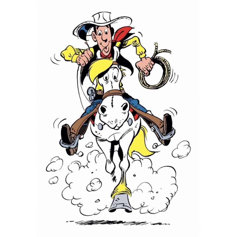 Postal de Lucky Luke Galope con Jolly Jumper (10x15cm) BD addik