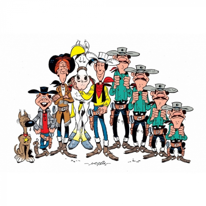 Carte postale de Lucky Luke: Les personnages (15x10cm)