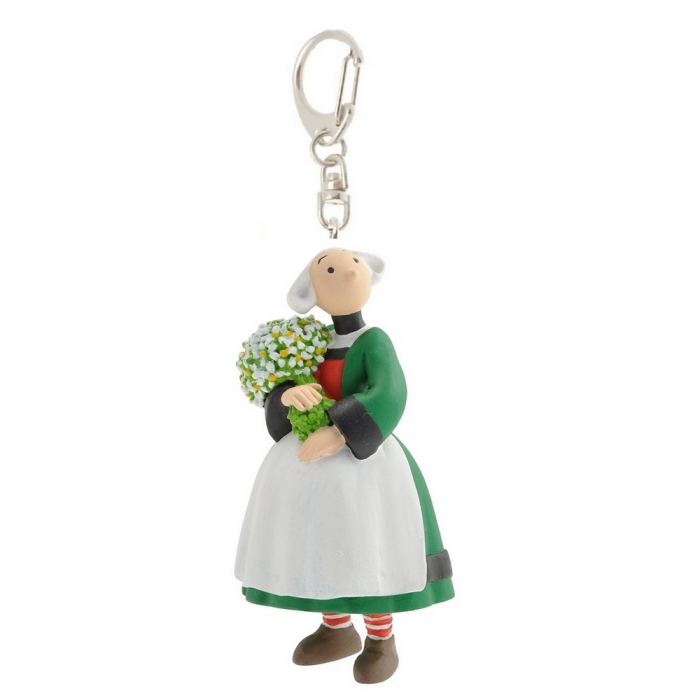 Porte-clés figurine Plastoy Bécassine avec son bouquet de fleurs 61078 (2014)