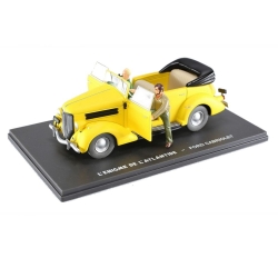 Coche Blake y Mortimer Eligor Miniatura Ford V8 convertible amarillo (1/43)