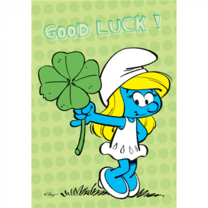 Postcard The Smurfs, Smurfette Good Luck ! (15x10cm)