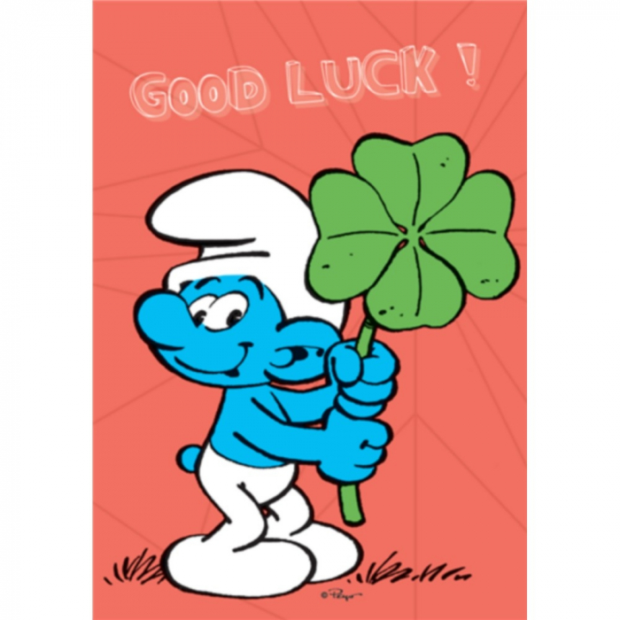 Postcard The Smurfs, Smurf Good Luck ! (15x10cm)