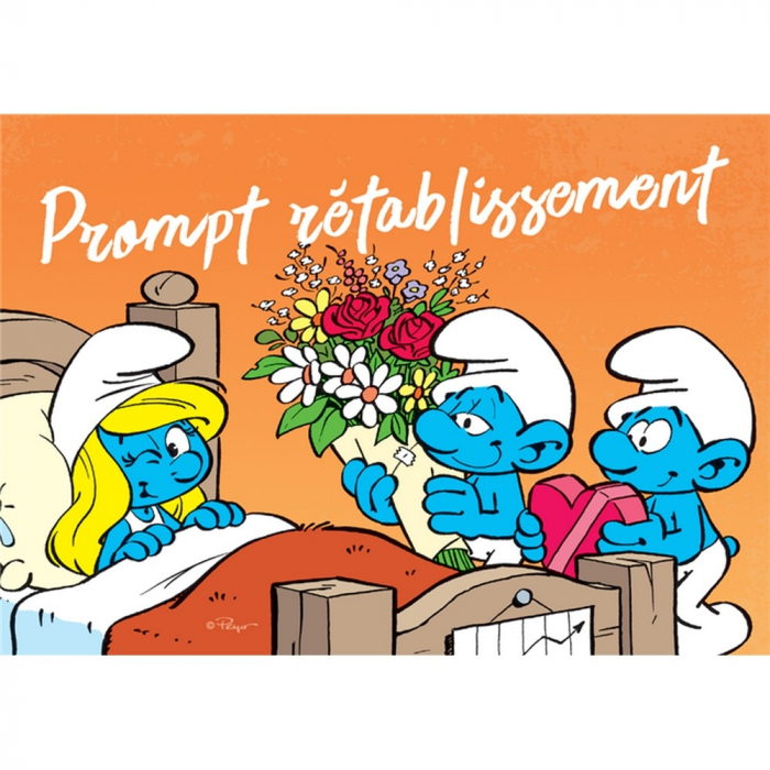 10x15cm Happy Smurf ! Postcard The Smurfs 