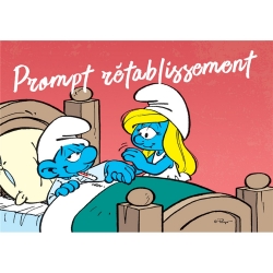 Carte postale Les Schtroumpfs, Schtroumpf Prompt rétablissement (15x10cm)