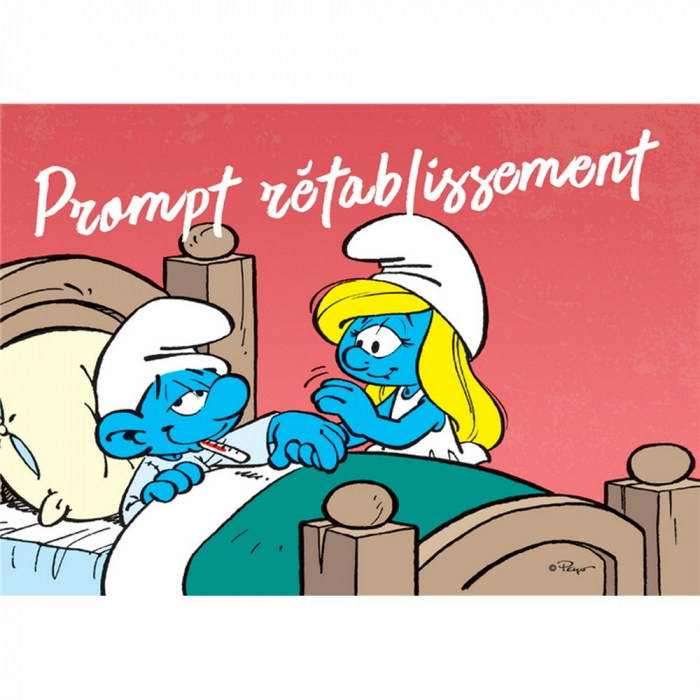 Postcard The Smurfs, Smurf Prompt rétablissement (15x10cm)