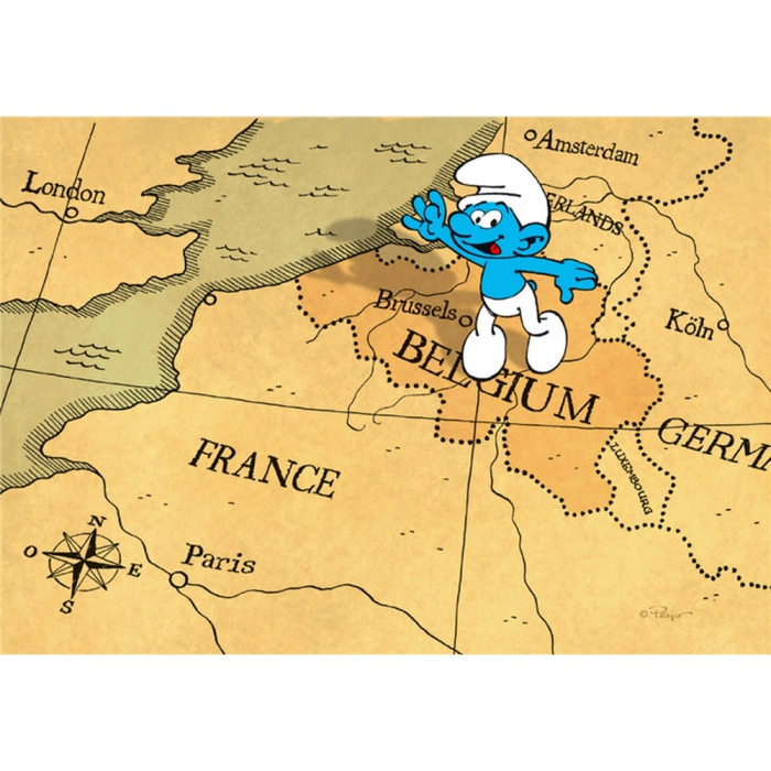 Postcard The Smurfs, Greetings from Belgium ! (15x10cm)