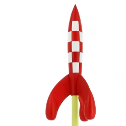 Collectible figurine Moulinsart Tintin, The Lunar Rocket taking off (2019)
