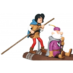 Figurine de collection Johan et Pirlouit sur le radeau, Le Pays maudit (2018)