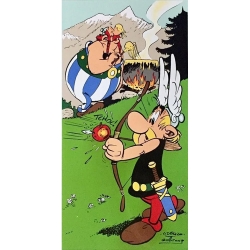 Collectible enamel sign Emaillerie Belge Astérix and Obélix in Switzerland