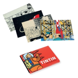 Set of 16 Postcards of the adventures of Tintin on the Moon 31309 (10x15cm)