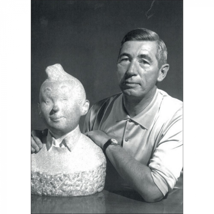 Postal Retrato de Hergé, Robert Kayaert: Busto de Tintín, 1960 (10x15cm)
