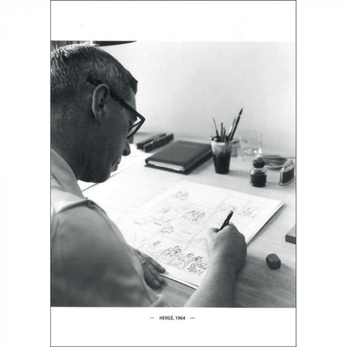 Carte postale Portrait d'Hergé, Robert Kayaert: Studio Tintin, 1964 (10x15cm)