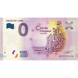 Billete 0 Euro Souvenir Cité de l'espace, Homenaje a Tintín Objectif Lune (2019)