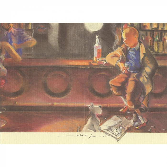 Ex-libris Offset Homenaje a Tintín, F. Miro N°1 (23,5x17cm)