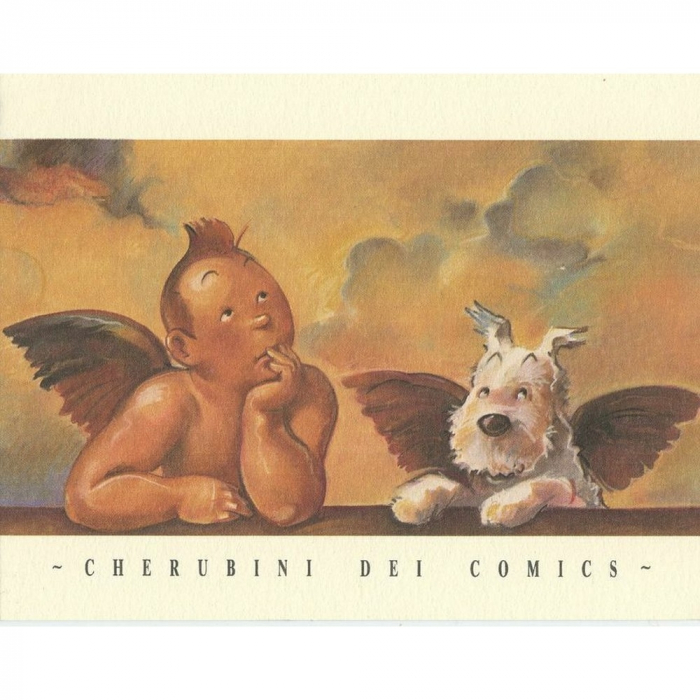Ex-libris Offset Homenaje a Tintín, Cherubini dei comics (17x25cm)