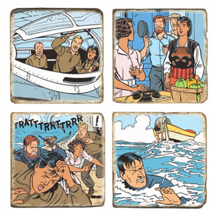 Placas de Mármol Blake y Mortimer Maldición de los treinta Denarios T2 (5x5cm)