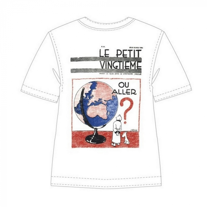 T-shirt 100% coton Tintin Le Petit Vingtième Mappemonde 721002 (2013)