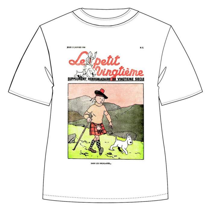 T-shirt 100% cotton Tintin and Snowy Le Petit Vingtième Kilt 732002 (2019)