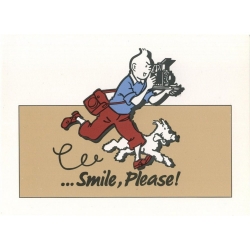 Postal publicitaria Color Star BENELUX 1992 Tintín, Smile Please Beige (10x15cm)