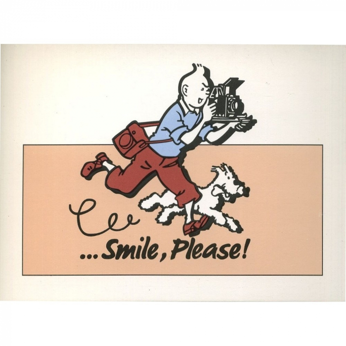 Carte postale Color Star BENELUX 1992 Tintin, Smile Please Rose (10x15cm)