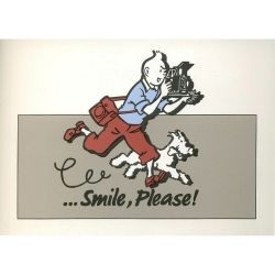Advertising postcard Star BENELUX 1992 Tintin Smile Please Grey (10x15cm)