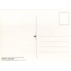 Postal publicitaria Star BENELUX 1992 Tintín, Smile Please Gris (10x15cm)