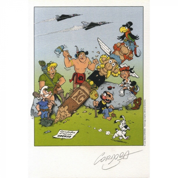 Ex-libris Offset d'Astérix: Cordoba, hommage à Uderzo et Goscinny (14,5x21cm)