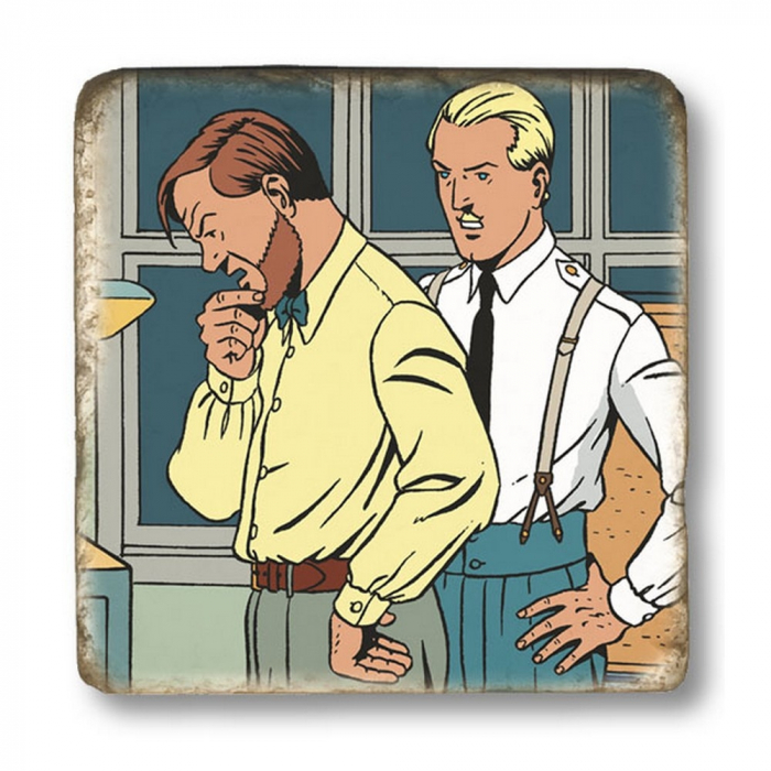 Collectible marble sign Blake and Mortimer Plutarch's Staff (20x20cm)