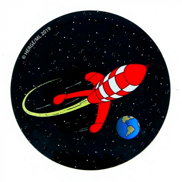 Aimant décoratif de Tintin, la fusée lunaire (55mm)