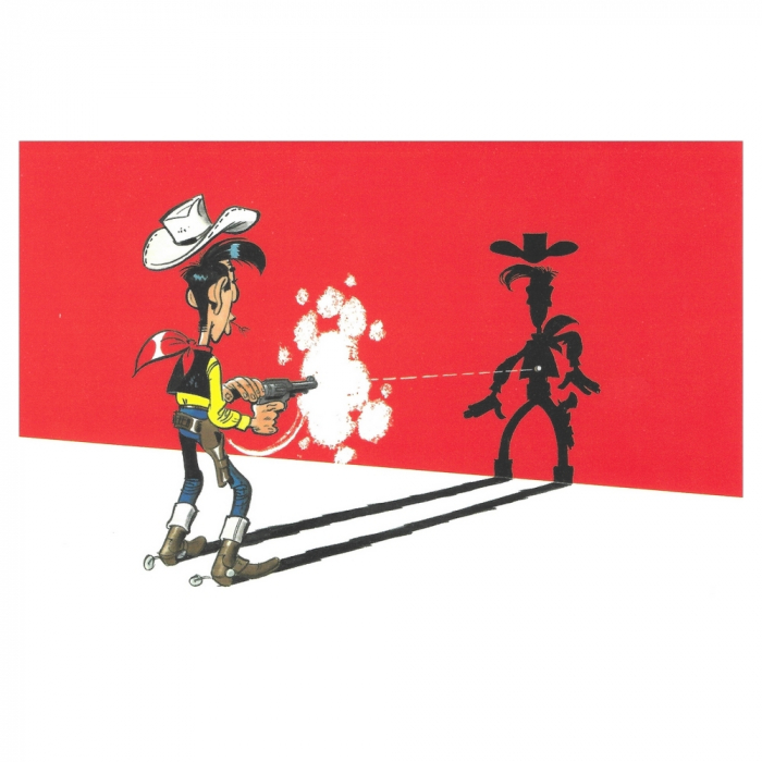 Postcard Lucky Luke: Faster than his shadow (15x10cm)