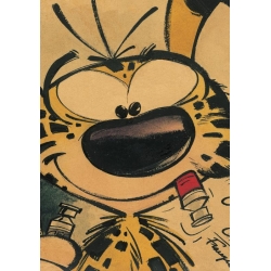 Poster affiche offset Marsupilami, Produits de chez Berger, Franquin (50x70cm)