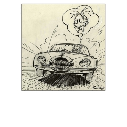 Poster offset Spirou and the Turbotraction, Franquin (50x70cm)