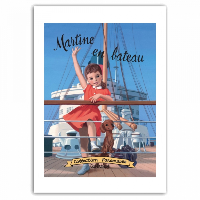 Póster cartel offset Martine en bateau, Marlier (50x70cm)