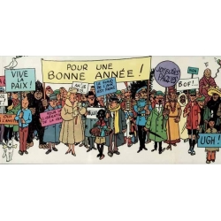 Poster frieze double-faced Moulinsart Tintin Carte de voeux 1972 (180x29cm)