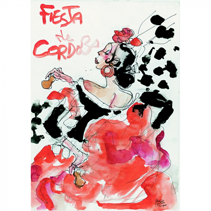 Postal de Corto Maltés, Fiesta de Córdoba (12,5x17,5cm)