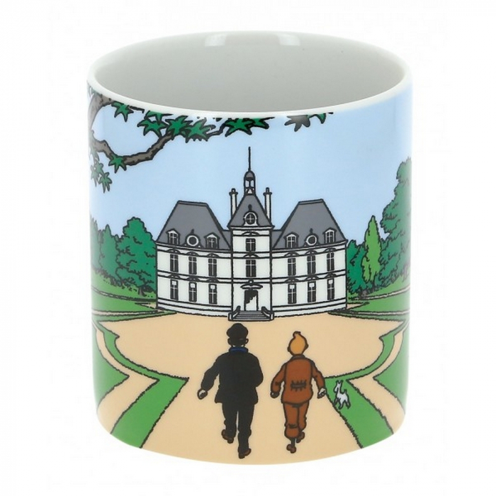 Taza mug porcelana Tintín y Milú con Haddock en castillo de Moulinsart (47985)