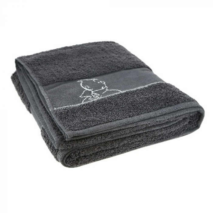 Grey 100x50cm Towel and Wash Cloth Moulinsart Tintin 100% Cotton 