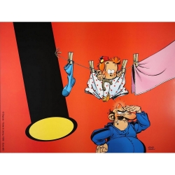 Poster Offset Tome & Janry, Le Petit Spirou et Monsieur Mégot (80x60cm)