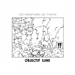 Posters à colorier Tintin Objectif Lune 24330 (70x100cm)