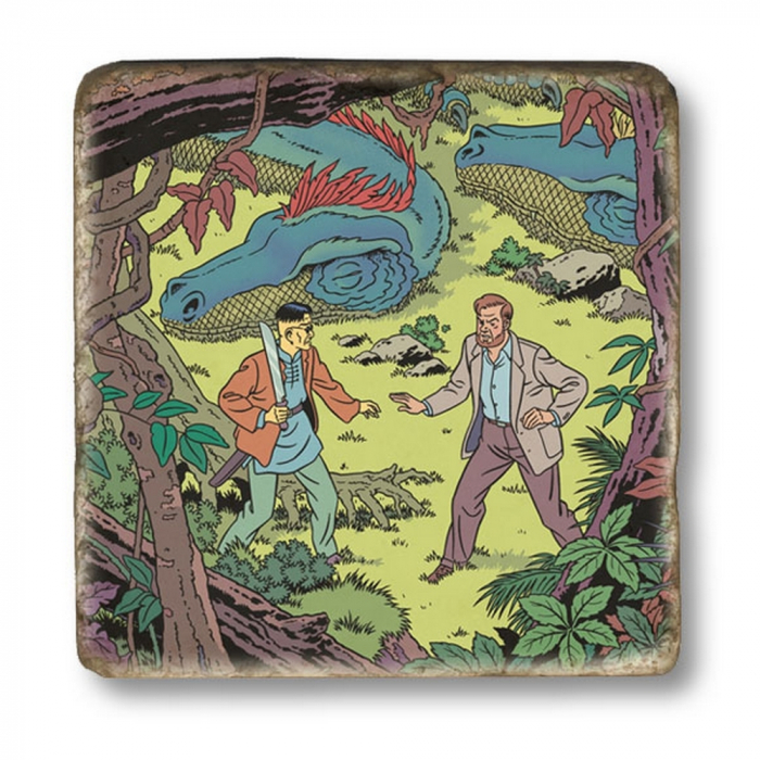 Plaque marbre collection Blake et Mortimer La Vallée des immortels 2 (20x20cm)